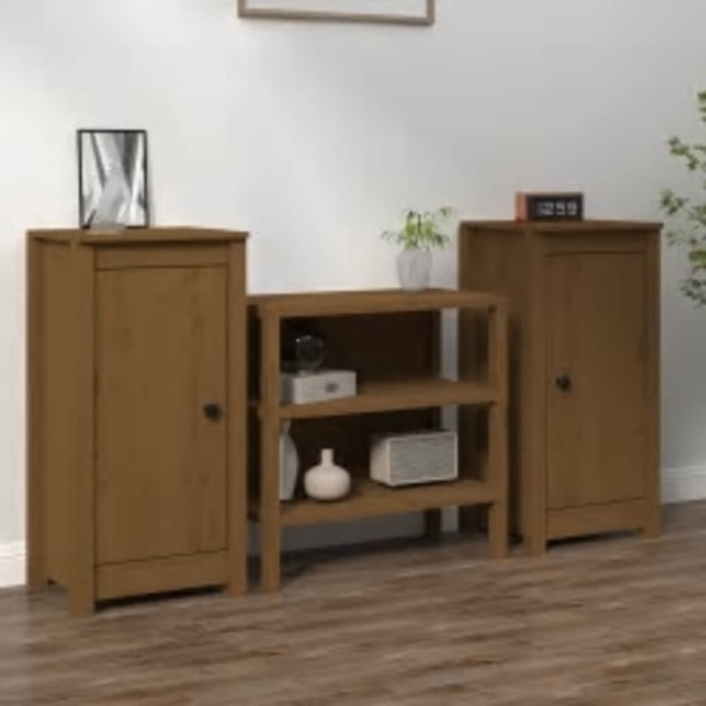 E-shop vidaXL Komody 2 ks medovo-hnedé 39x35x80 cm borovicový masív