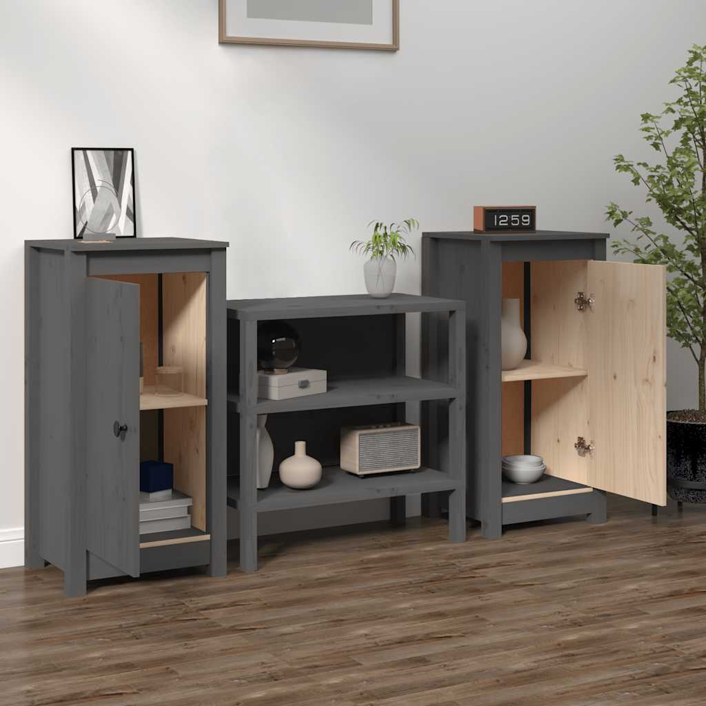 E-shop vidaXL Komody 2 ks sivé 39x35x80 cm borovicový masív