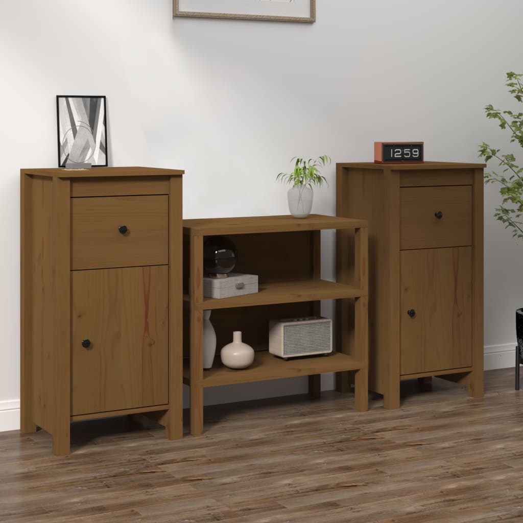 E-shop vidaXL Komody 2 ks medovo-hnedé 40x35x80 cm borovicový masív