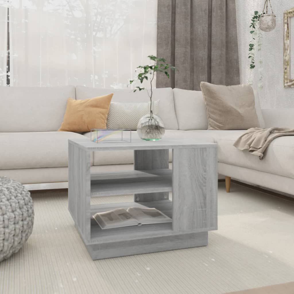 E-shop vidaXL Konferenčný stolík, sivá sonoma 55x55x43 cm, kompozitné drevo