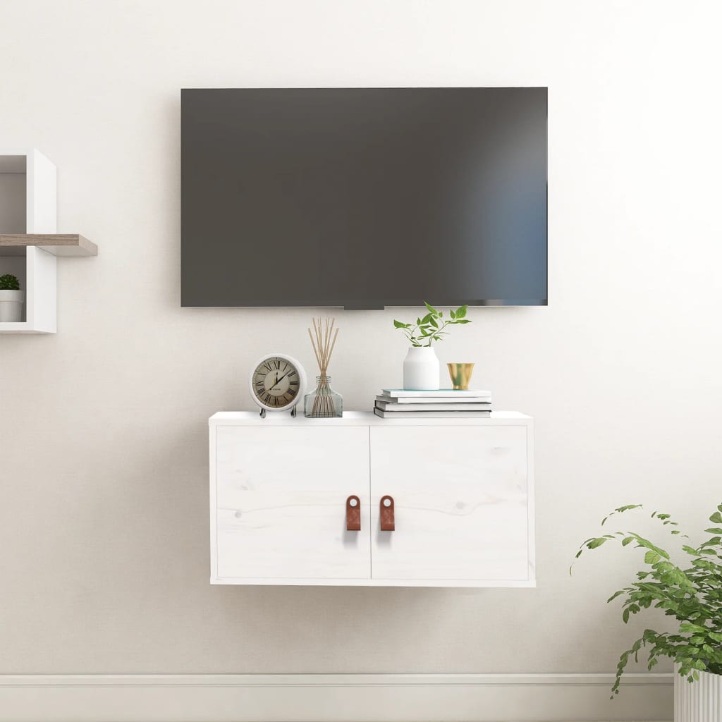 E-shop vidaXL Nástenná skrinka biela 60x30x30 cm masívna borovica