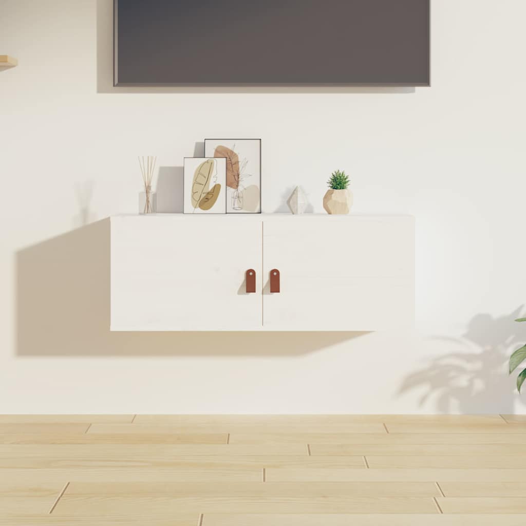 E-shop vidaXL Nástenná skrinka biela 80x30x30 cm masívna borovica