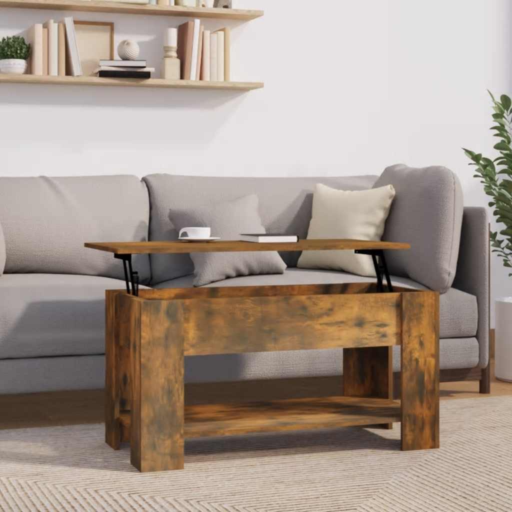 E-shop vidaXL Konferenčný stolík dymový dub 101x49x52 cm spracované drevo