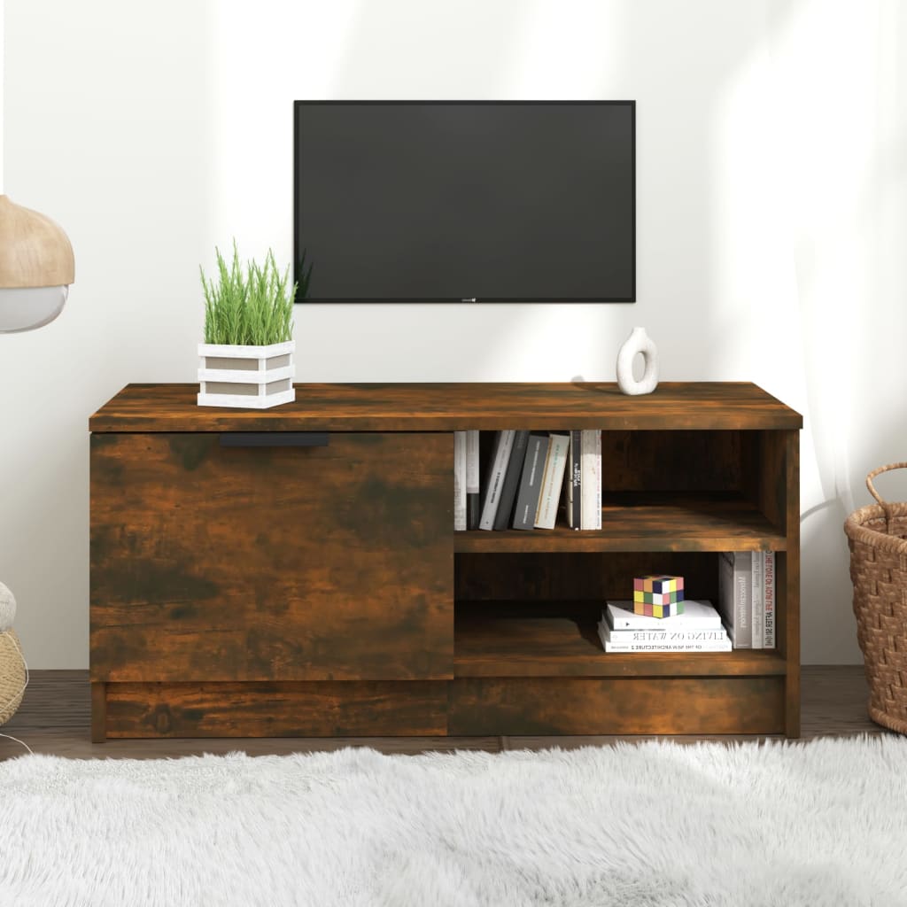 E-shop vidaXL TV skrinka dymový dub 80x35x36,5 cm spracované drevo