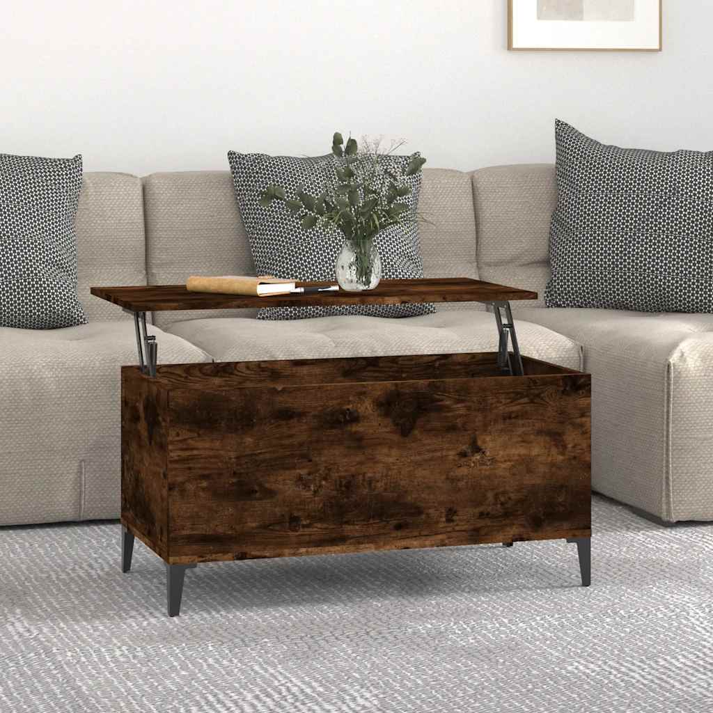 E-shop vidaXL Konferenčný stolík dymový dub 90x44,5x45 cm spracované drevo