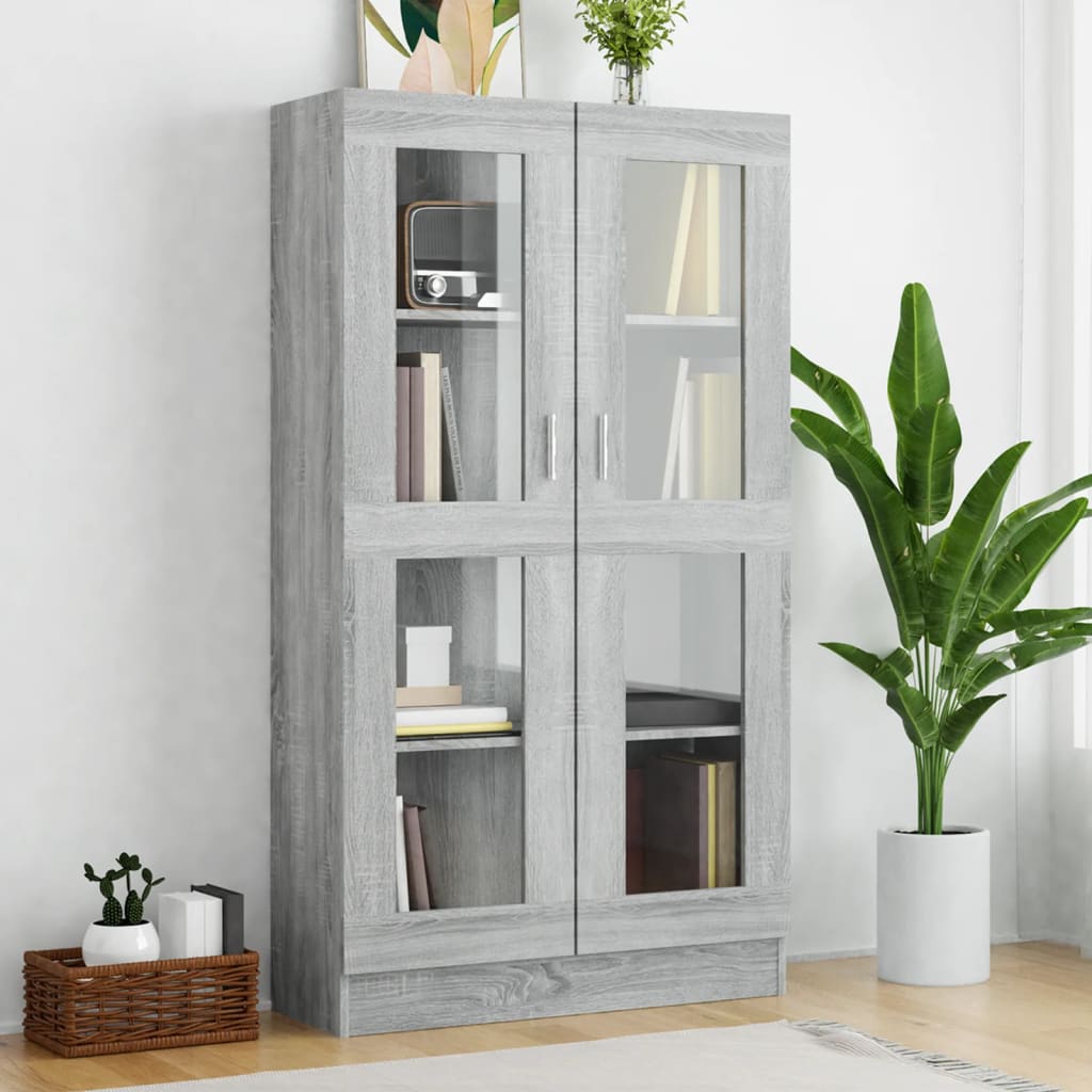 E-shop vidaXL Vitrína sivý dub sonoma 82,5x30,5x150 cm spracované drevo