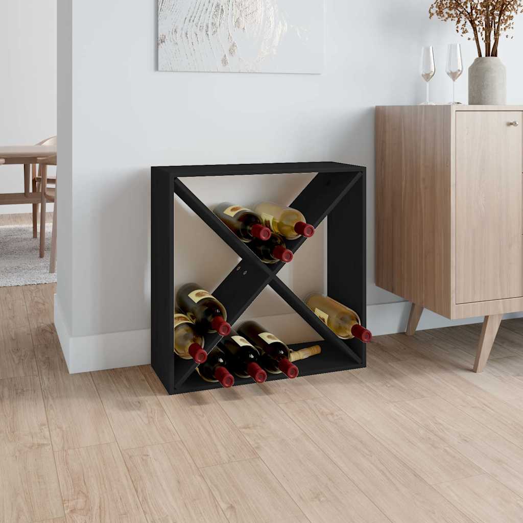 E-shop VidaXL Skrinka na víno čierna 62x25x62 cm masívna borovica