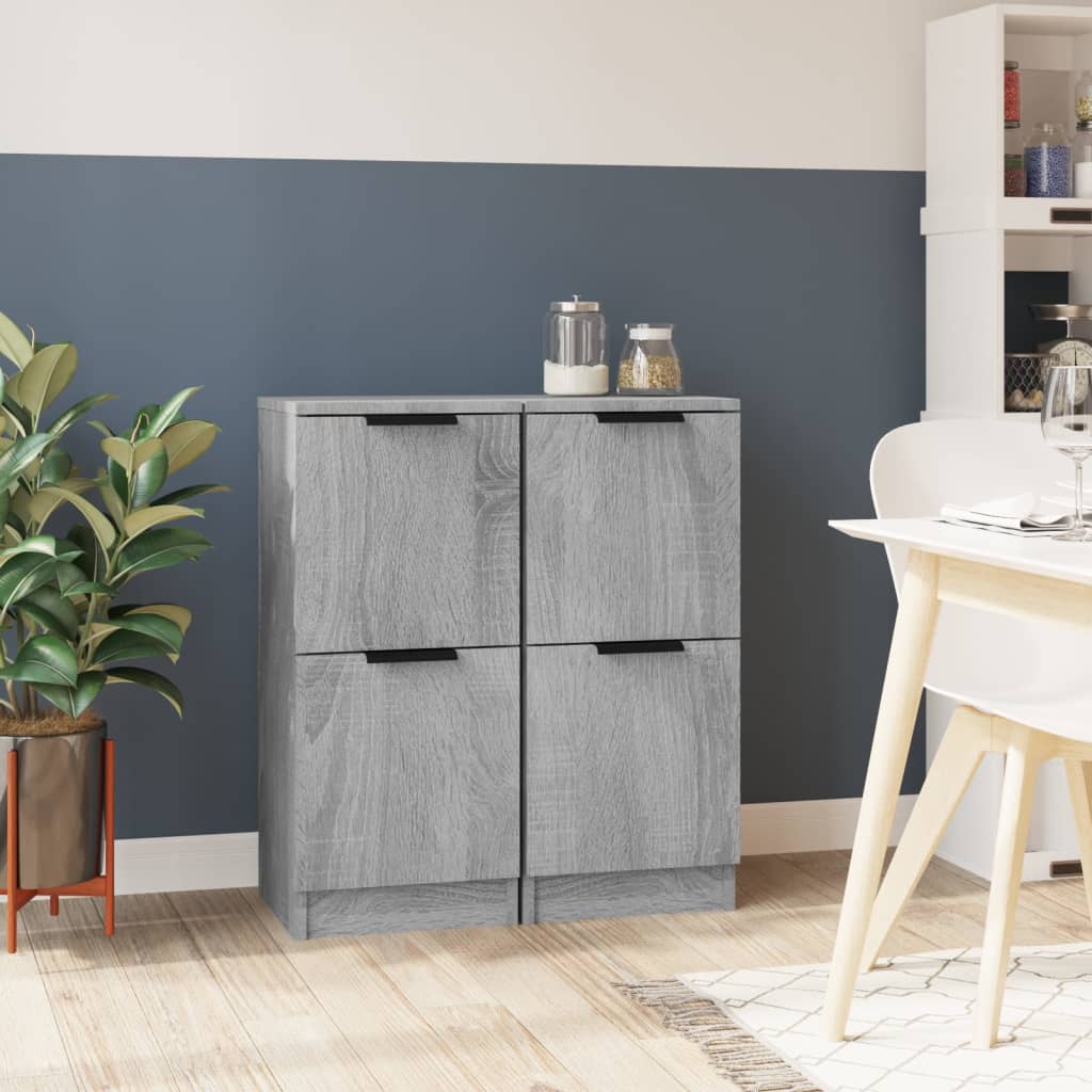 E-shop vidaXL Komody 2 ks sivý dub sonoma 30x30x70 cm spracované drevo