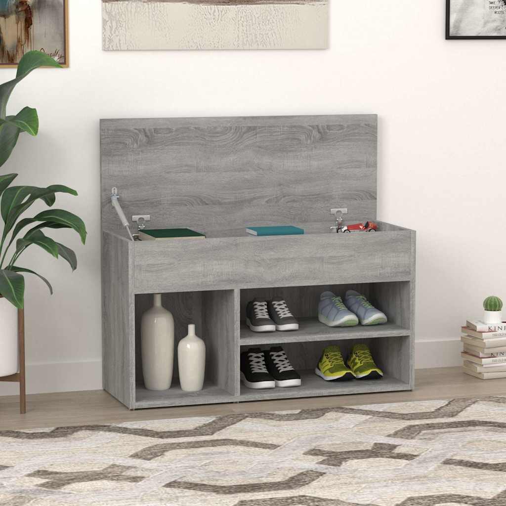 E-shop vidaXL Lavica na topánky sivá sonoma 80x30x45 cm spracované drevo
