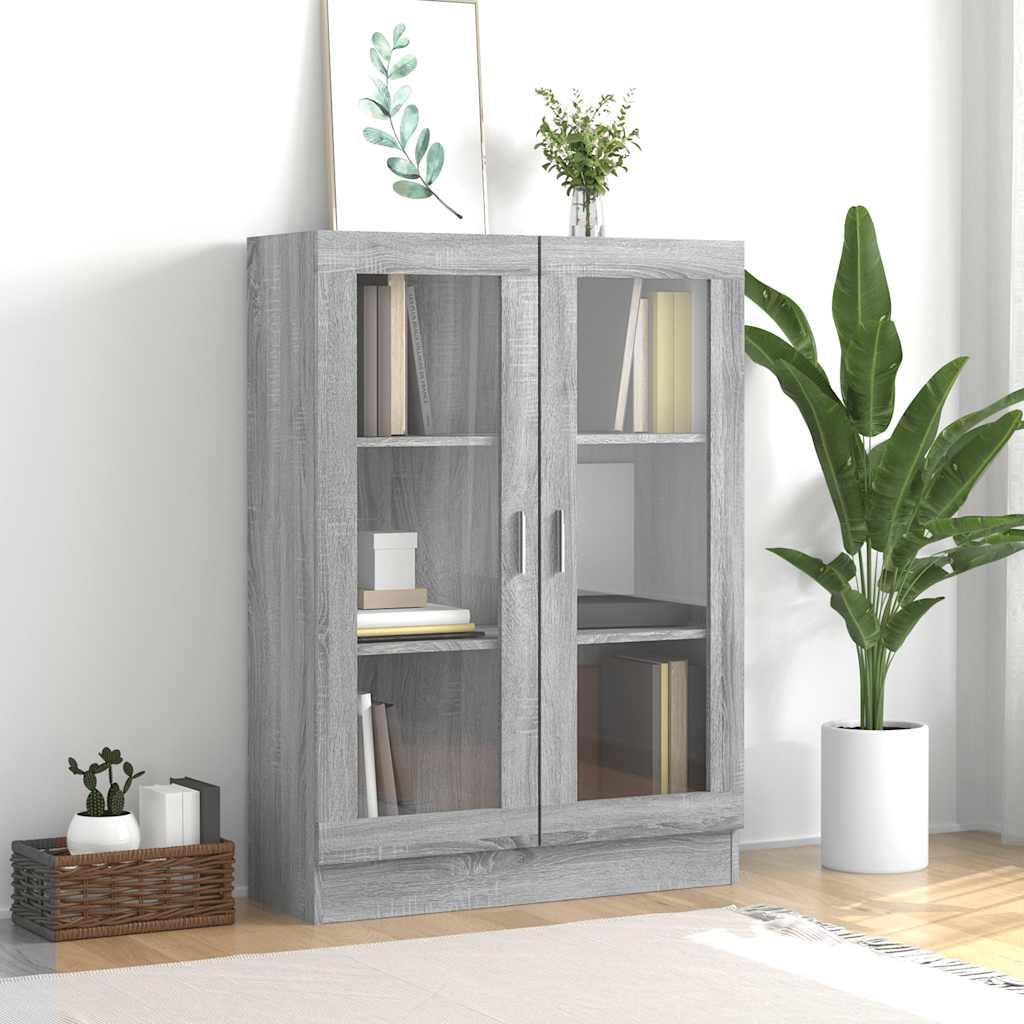 E-shop vidaXL Vitrína sivý dub sonoma 82,5x30,5x115 cm spracované drevo