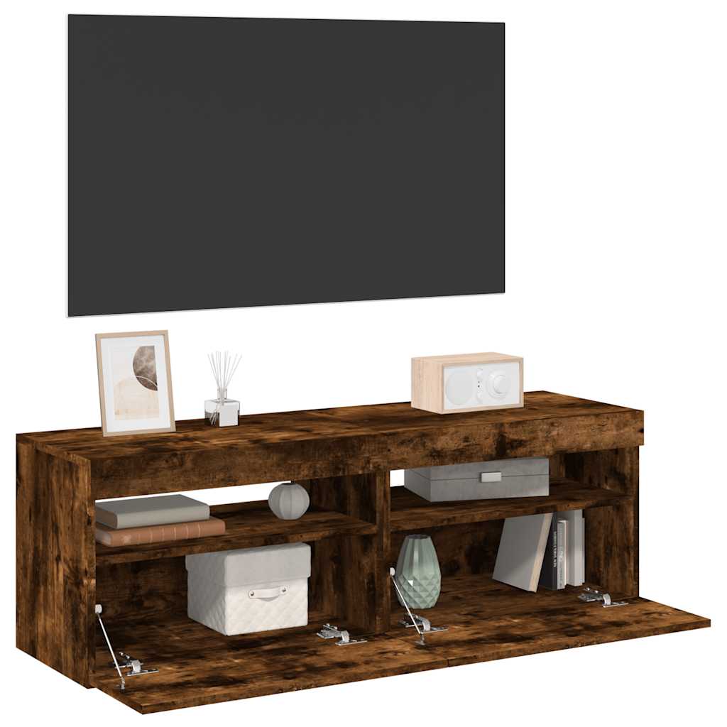 E-shop vidaXL TV skrinky 2 ks s LED, tmavý dub 60x35x40 cm