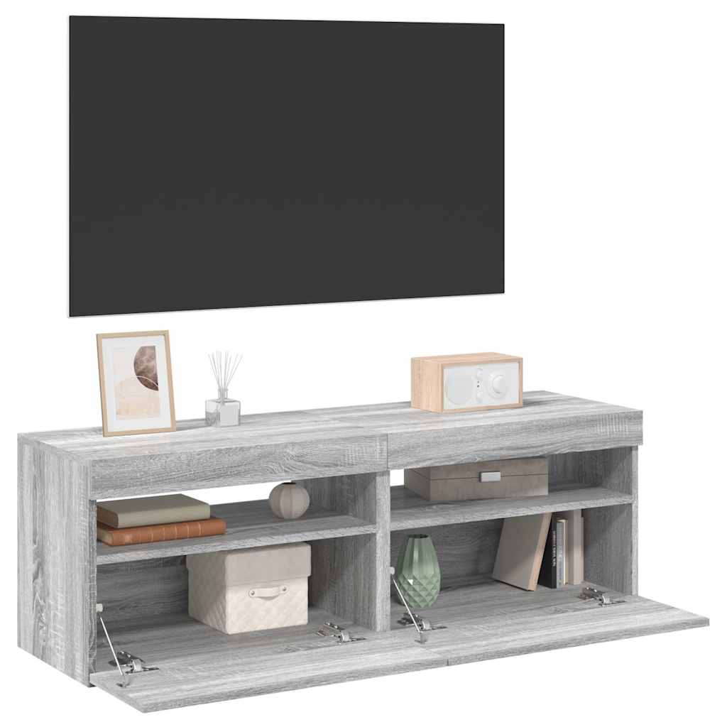 E-shop vidaXL TV skrinky 2 ks s LED, sivý dub sonoma 60x35x40 cm