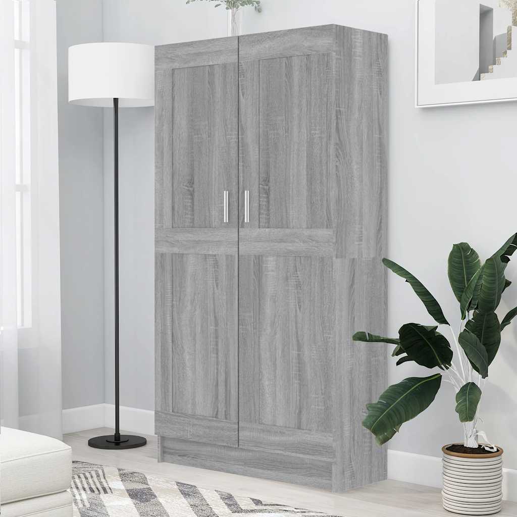 E-shop vidaXL Knižnica sivý dub sonoma 82,5x30,5x150 cm spracované drevo