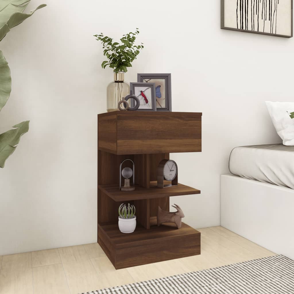 E-shop vidaXL Nočný stolík hnedý dub 40x35x65 cm spracované drevo