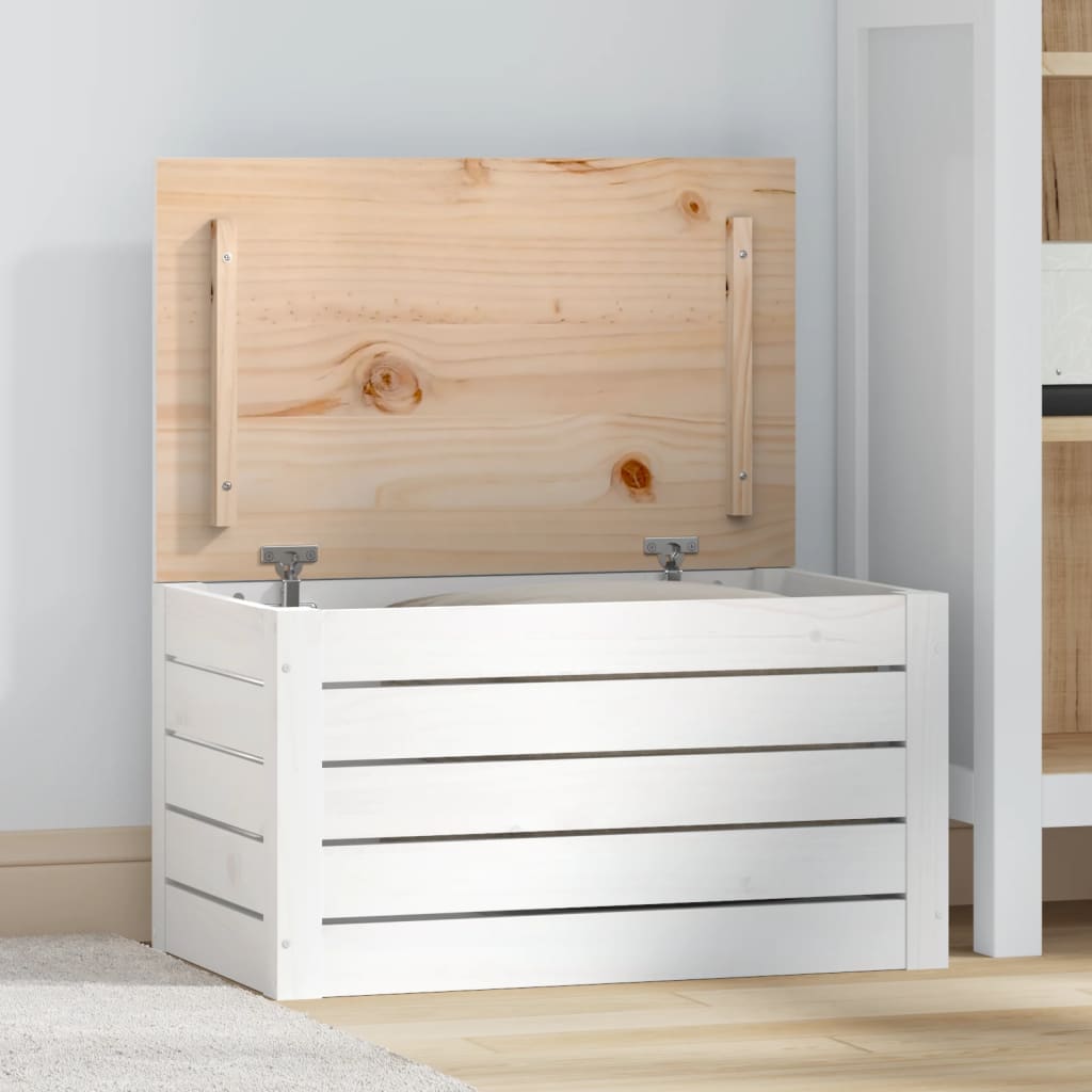 E-shop vidaXL Úložný box biely 59,5x36,5x33 cm masívna borovica