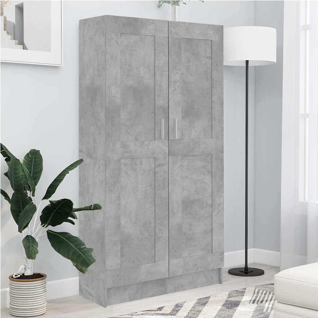 E-shop vidaXL Knižnica, betónovo sivá 82,5x30,5x150 cm, kompozitné drevo