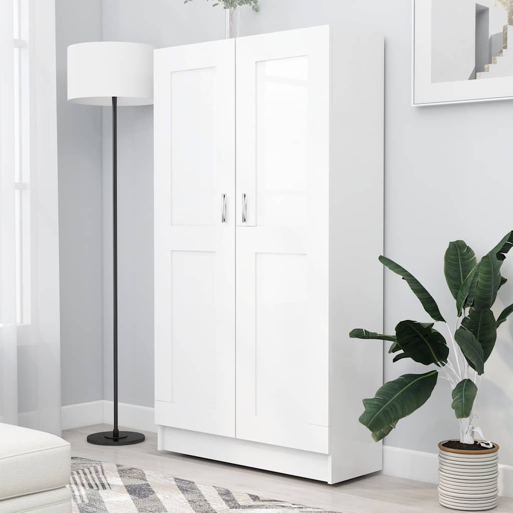 E-shop vidaXL Knižnica, biela 82,5x30,5x150 cm, kompozitné drevo