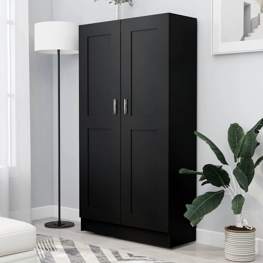 E-shop vidaXL Knižnica, čierna 82,5x30,5x150 cm, kompozitné drevo
