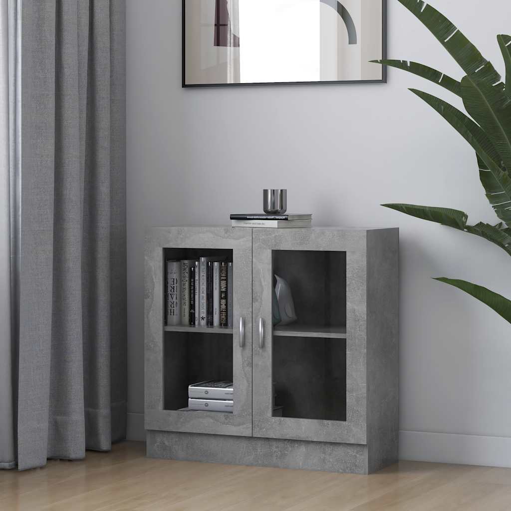 E-shop vidaXL Vitrína, betónovo sivá 82,5x30,5x80 cm, kompozitné drevo