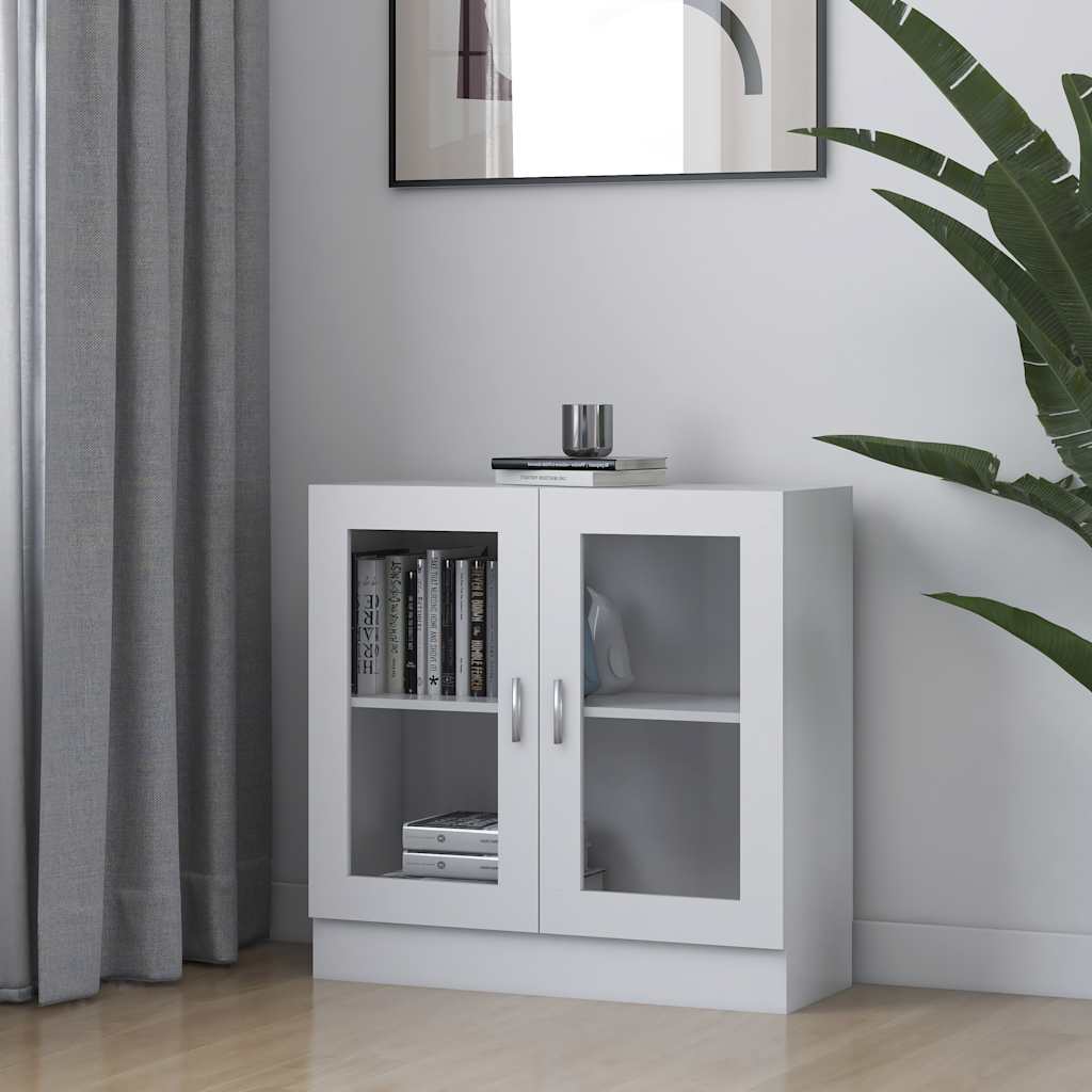 E-shop vidaXL Vitrína, biela 82,5x30,5x80 cm, kompozitné drevo