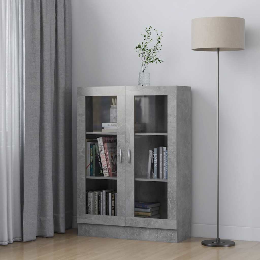 E-shop vidaXL Vitrína, betónovo sivá 82,5x30,5x115 cm, kompozitné drevo