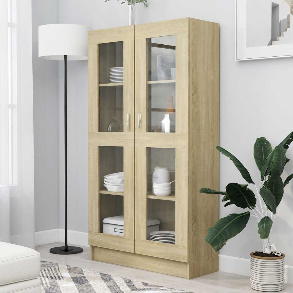 E-shop vidaXL Vitrína, dub sonoma 82,5x30,5x150 cm, kompozitné drevo