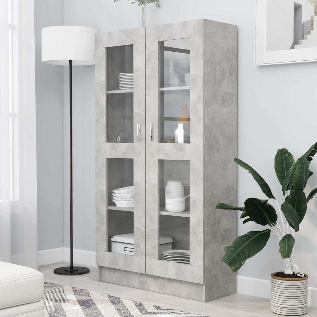 E-shop vidaXL Vitrína, betónovo sivá 82,5x30,5x150 cm, kompozitné drevo