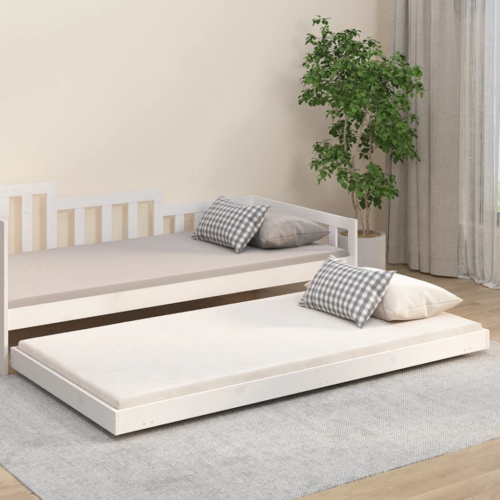 E-shop vidaXL Posteľ bez matraca biely 150x200 cm masívna borovica
