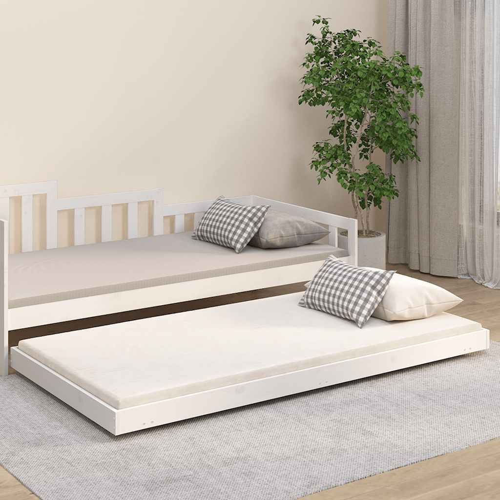 E-shop vidaXL Posteľ bez matraca biela 100x200 cm borovicový masív