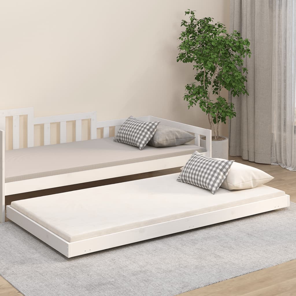 E-shop vidaXL Posteľný rám bez matraca biely 80x200 cm borovicový masív