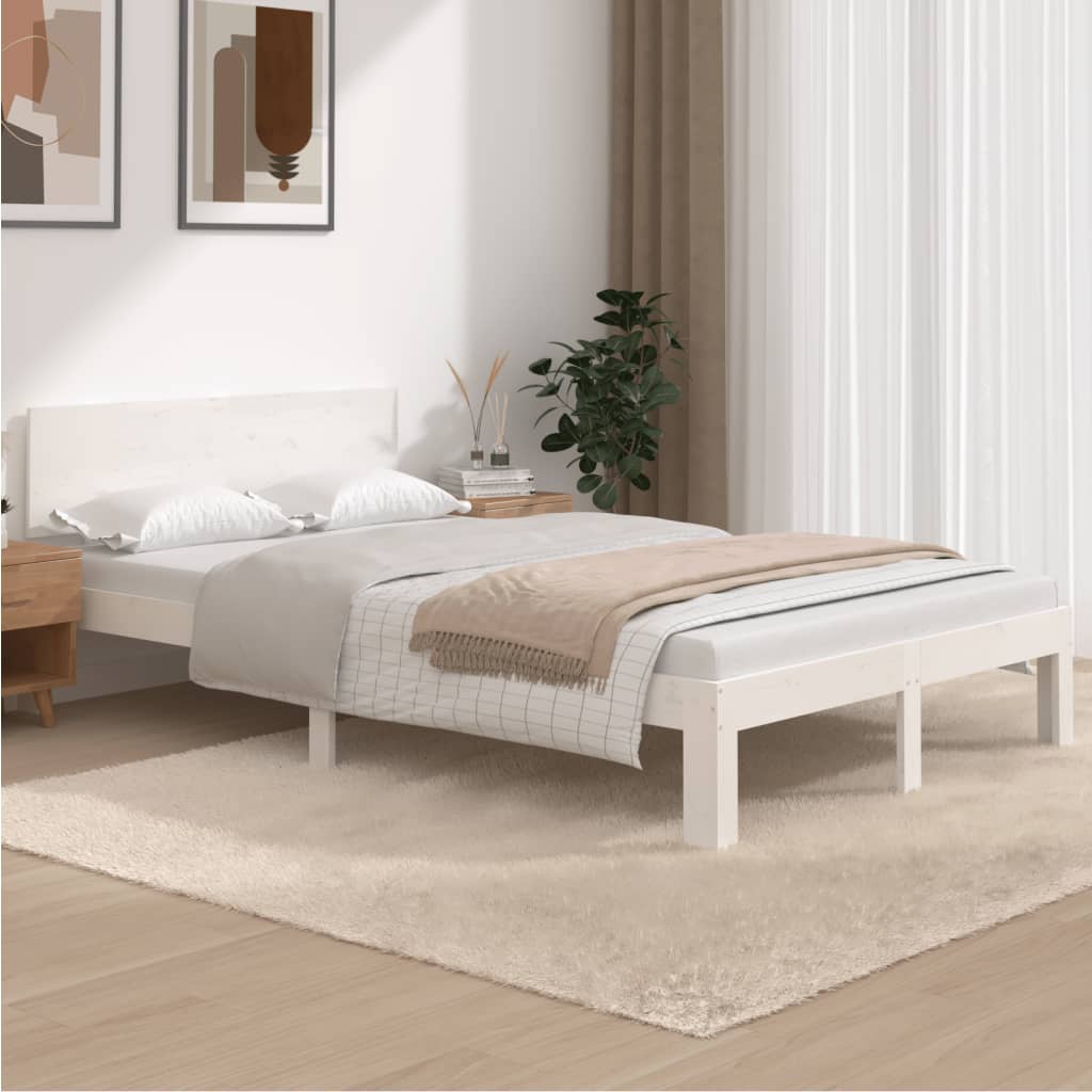 E-shop vidaXL Posteľný rám biely borovicový masív 120x200 cm