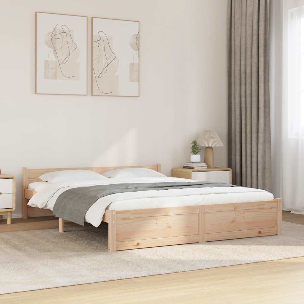 E-shop vidaXL Posteľný rám, drevený masív 150x200 cm, King
