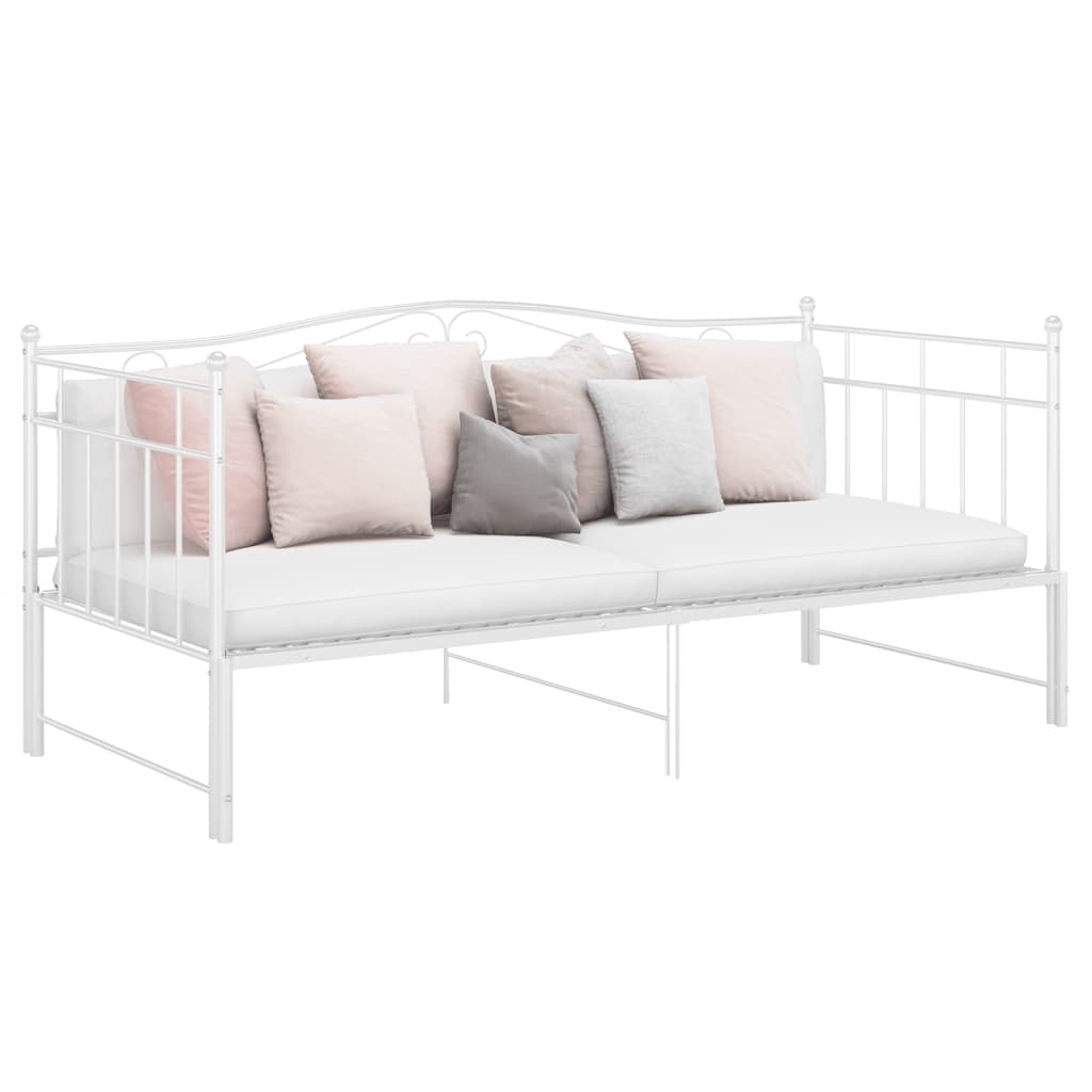 E-shop vidaXL Rám rozkladacej pohovky biely kovový 90x200 cm