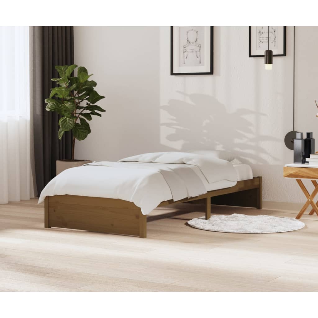 E-shop vidaXL Posteľný rám medovo-hnedý masívne drevo 90x200 cm