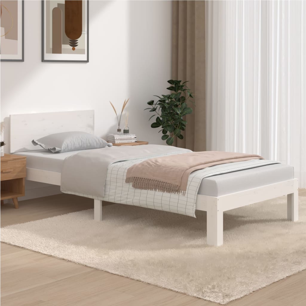 E-shop vidaXL Posteľný rám biely borovicový masív 90x200 cm