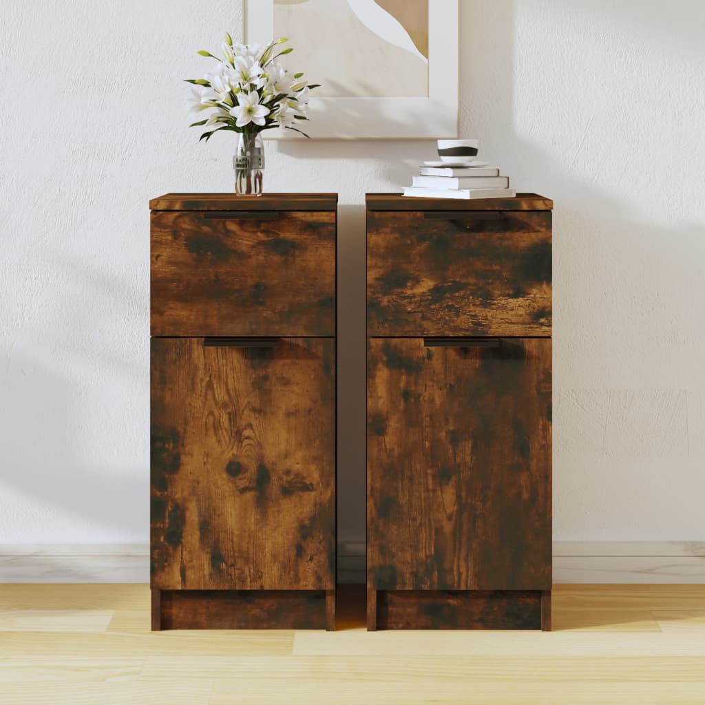E-shop vidaXL Komody 2 ks dymový dub 30x30x70 cm spracované drevo