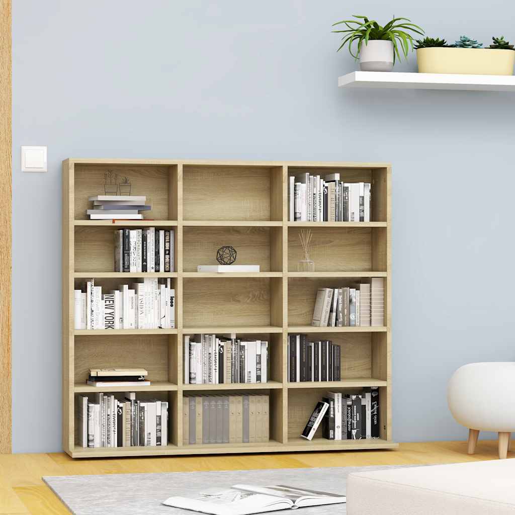 E-shop vidaXL Skrinka na CD, dub sonoma 100x23x89,5 cm, kompozitné drevo