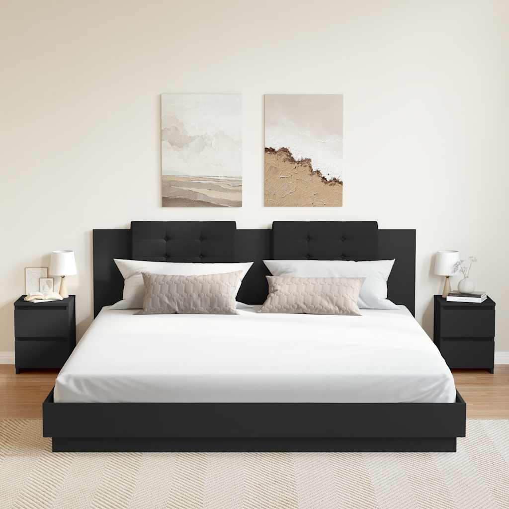 E-shop vidaXL Nočné stolíky 2 ks, čierne 30x30x40 cm, kompozitné drevo