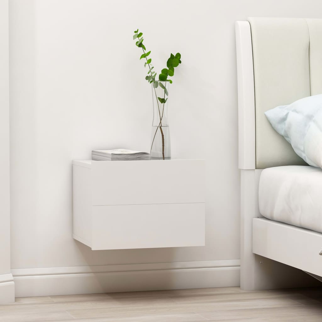 E-shop vidaXL Nočné stolíky 2 ks, biele 40x30x30 cm, kompozitné drevo
