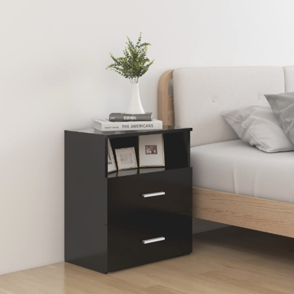 E-shop vidaXL Nočné stolíky 2 ks čierne 50x32x60 cm