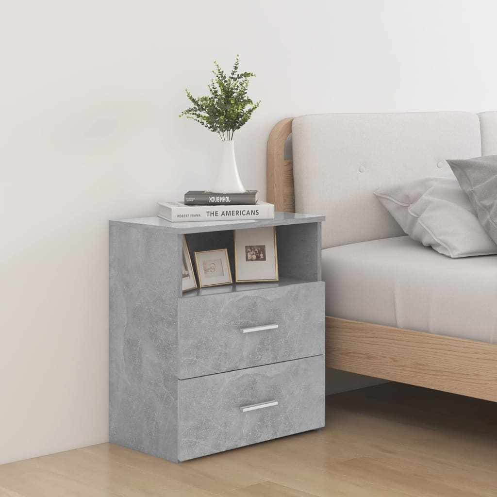 E-shop vidaXL Nočné stolíky 2 ks betónovo-sivé 50x32x60 cm