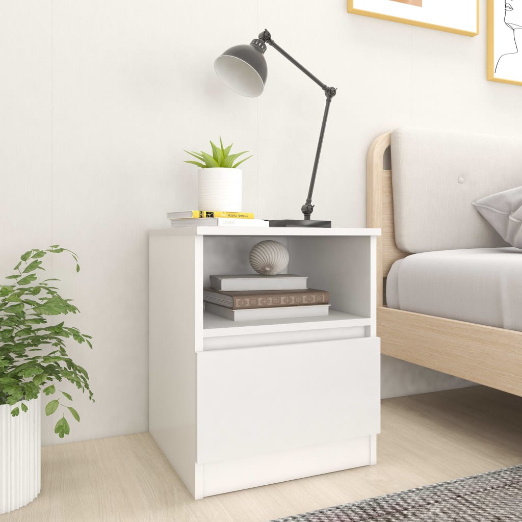 E-shop vidaXL Nočné stolíky 2 ks, biele 40x40x50 cm, kompozitné drevo