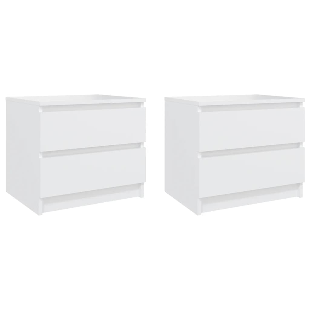 E-shop vidaXL Nočné stolíky 2 ks, biele 50x39x43,5 cm, kompozitné drevo
