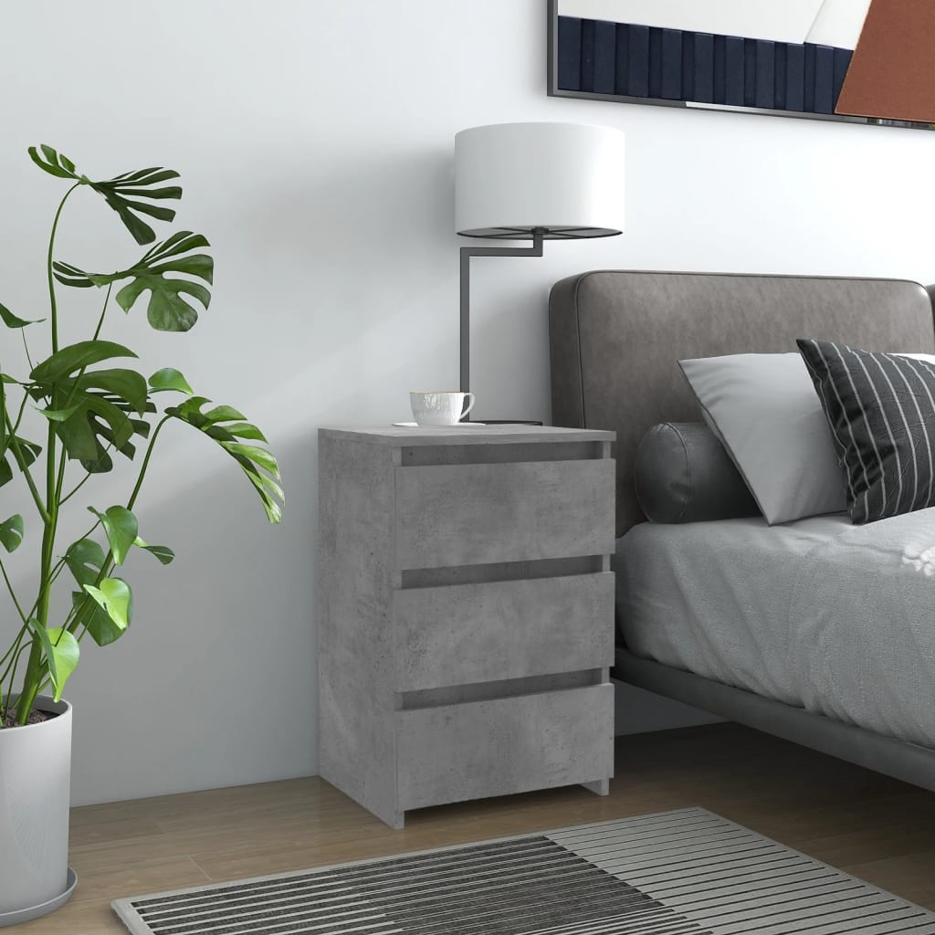 E-shop vidaXL Nočný stolík, betónovo sivý 40x35x62,5 cm, kompozitné drevo