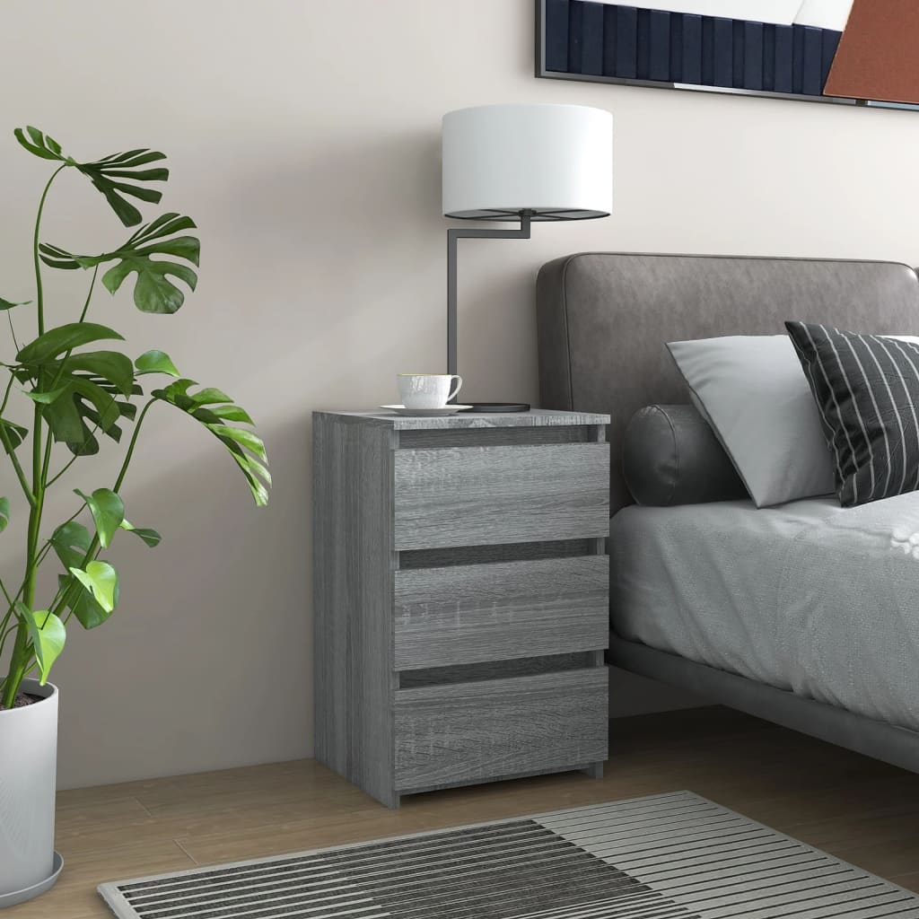 E-shop vidaXL Nočný stolík sivý sonoma 40x35x62,5 cm spracované drevo
