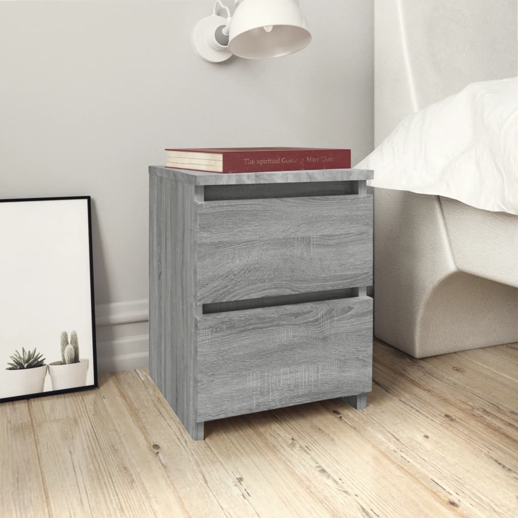 E-shop vidaXL Nočné stolíky 2 ks sivý dub sonoma 30x30x40 cm spracované drevo