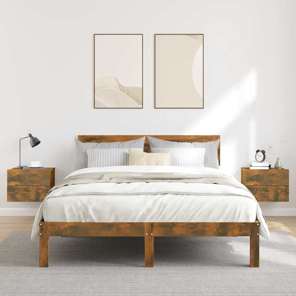E-shop vidaXL Nočné stolíky 2 ks dymový dub 40x30x30 cm spracované drevo