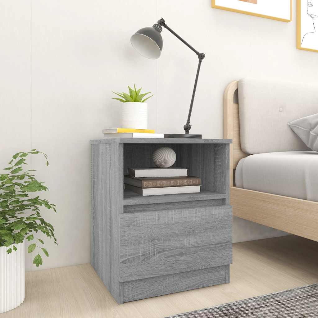 E-shop vidaXL Nočné stolíky 2 ks sivý dub sonoma 40x40x50 cm kompozitné drevo