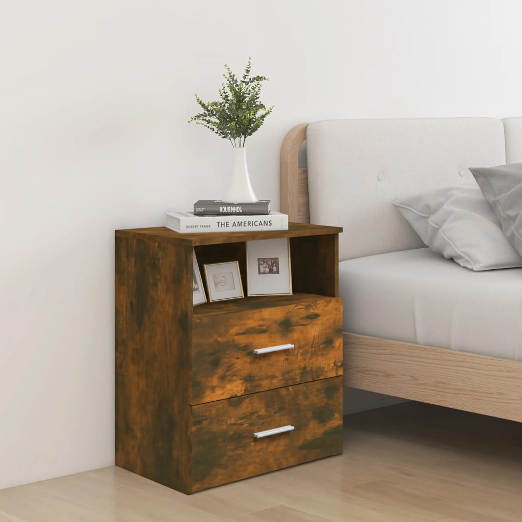 E-shop vidaXL Nočný stolík dymový dub 50x32x60 cm