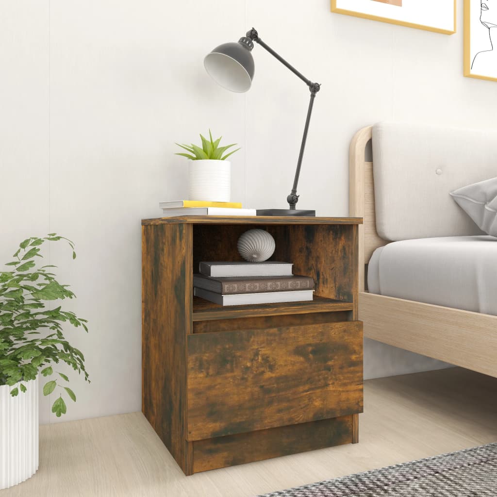 E-shop vidaXL Nočné stolíky 2 ks dymový dub 40x40x50 cm kompozitné drevo